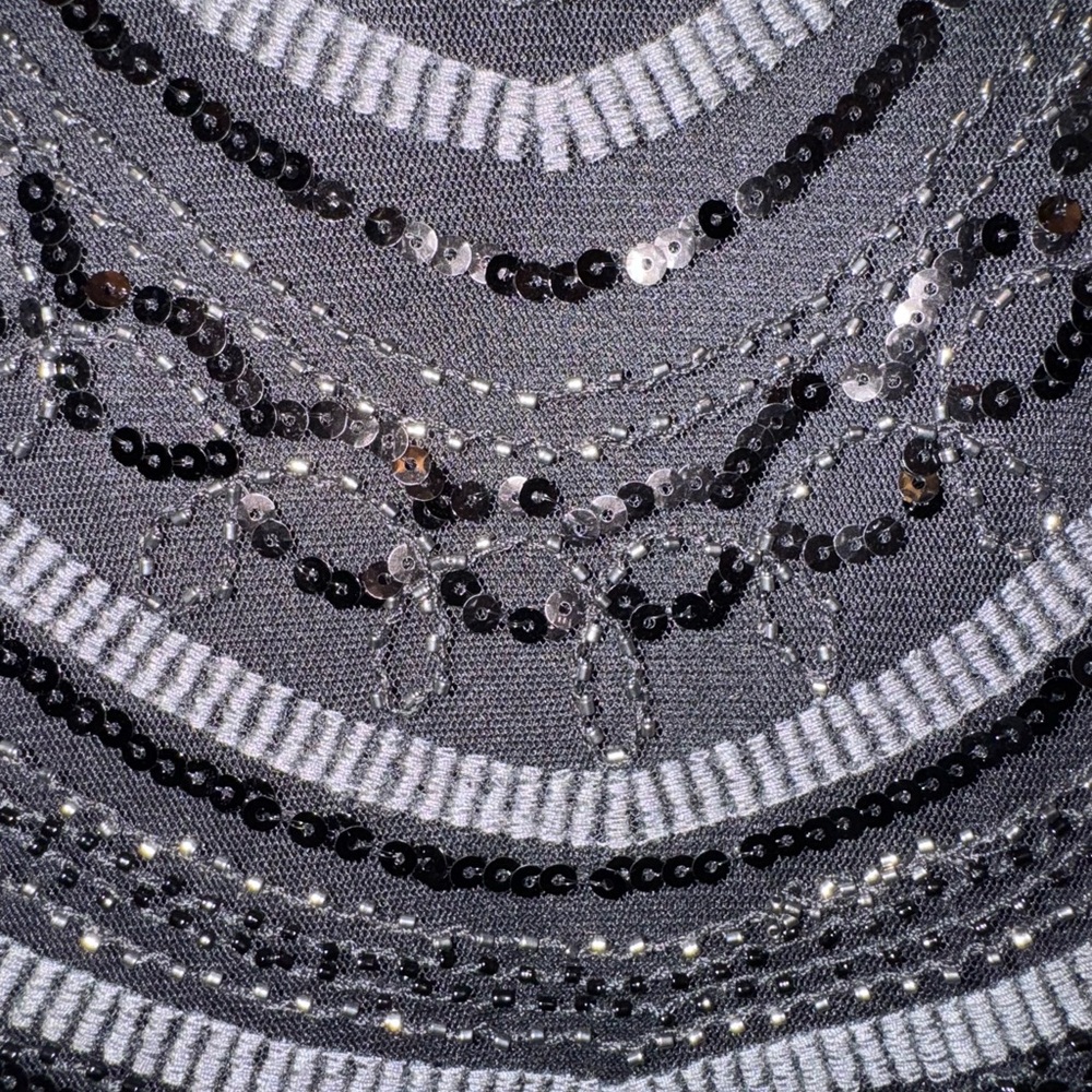Elegant Black Beaded Mini Skirt - Picture 5 of 5
